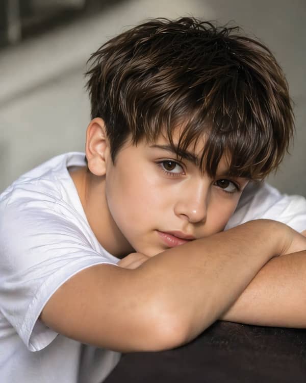 Boy resting head