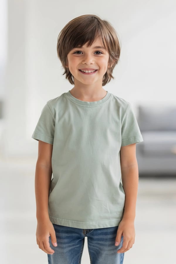 Boy standing indoors