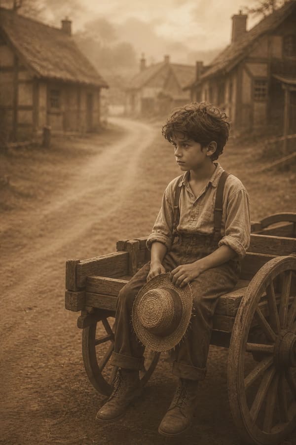 Vintage boy in alley