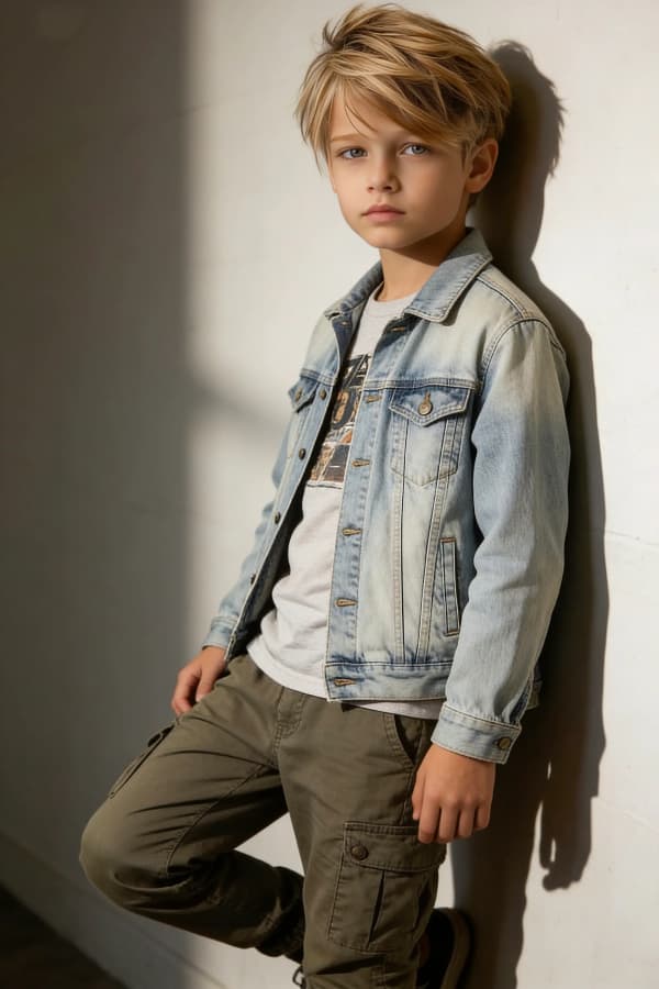 Boy in denim jacket
