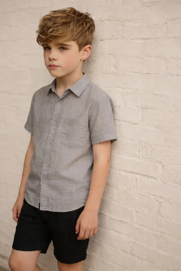 Boy standing near door