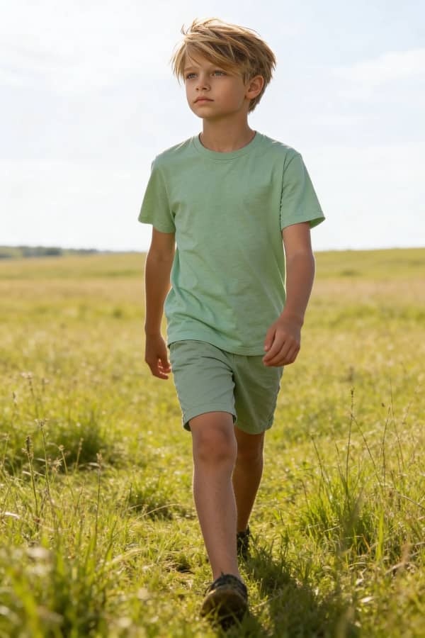 Boy standing in field