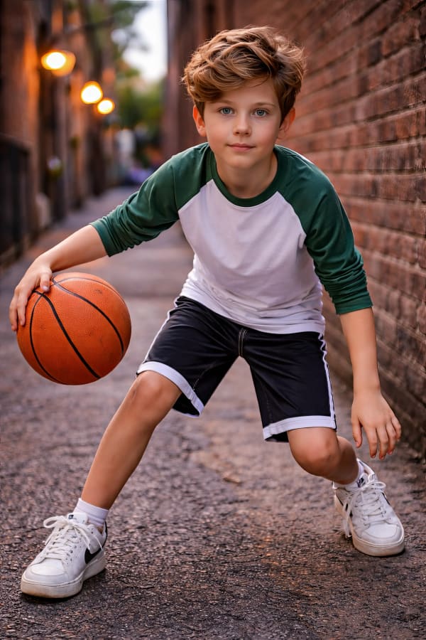 Boy playing basketball