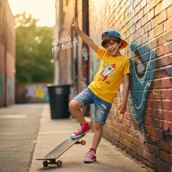 Boy Sitting Cross Legged Holding Toy Planes Pose