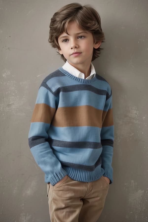 Boy in striped sweater