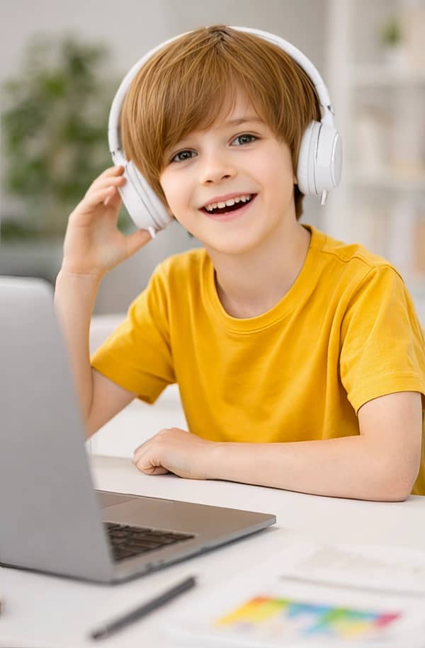 Boy talking on phone