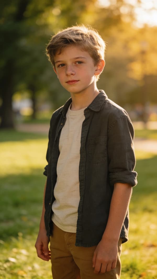 Boy standing in park