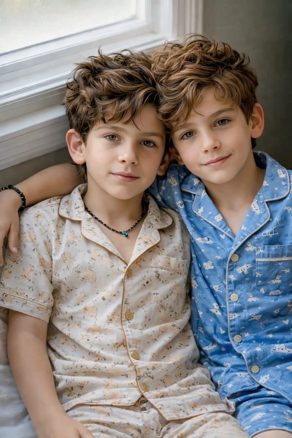 Two boys sitting together