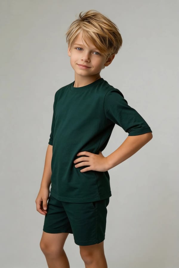 Boy in green shirt
