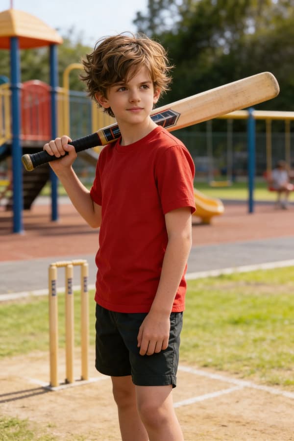 Boy with cricket bat