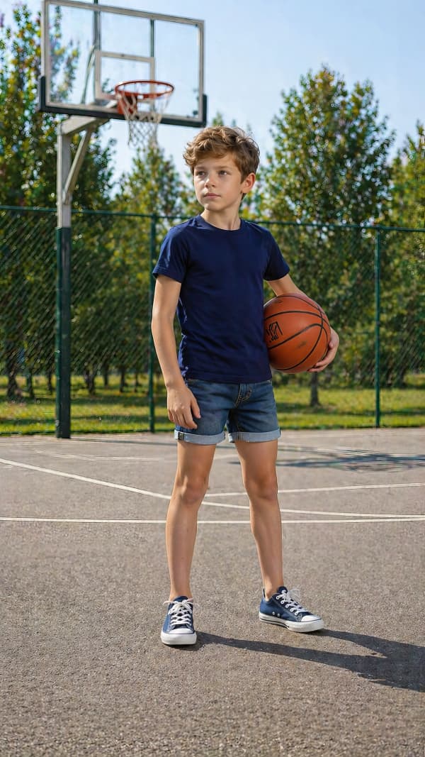 Boy holding basketball