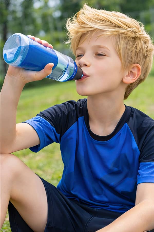 Boy drinking water