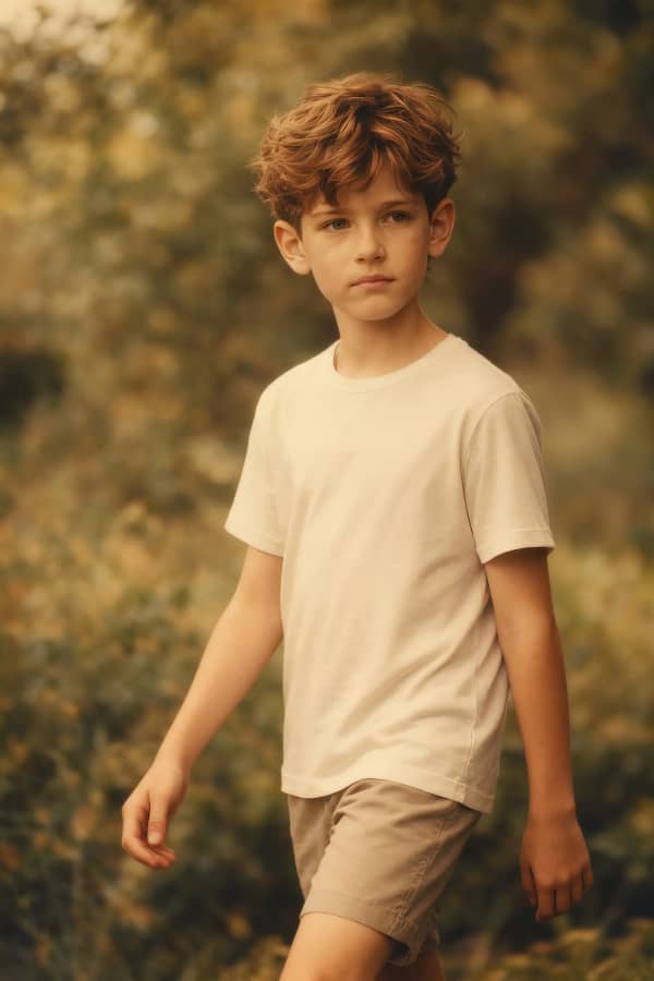 Boy standing in field