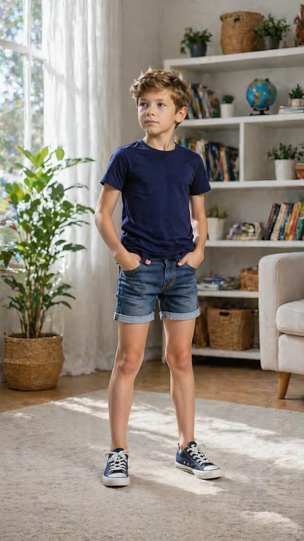 Boy standing indoors