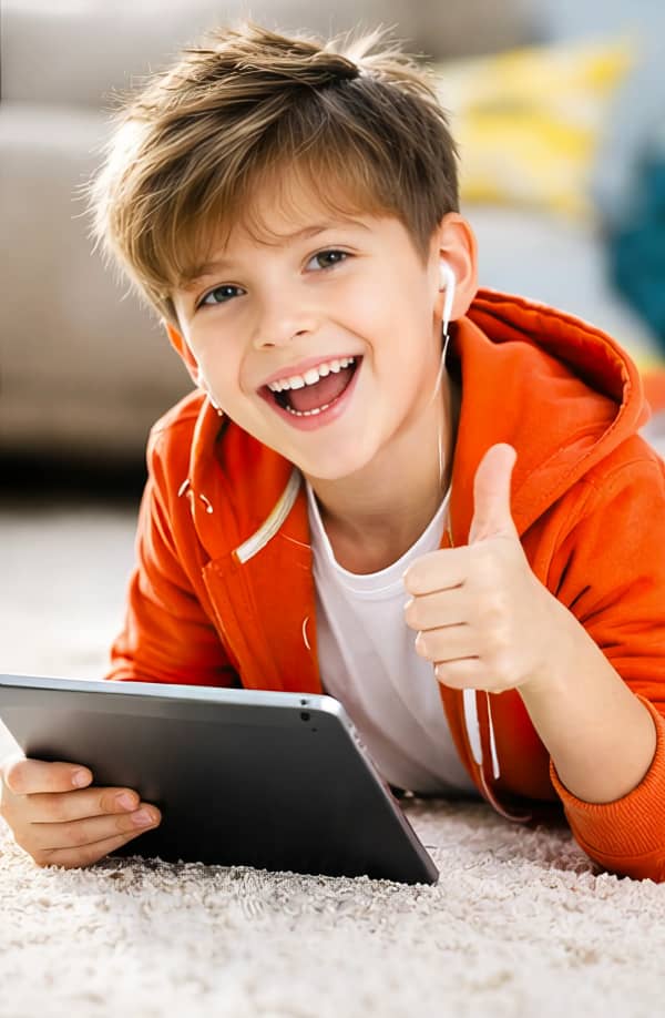 Boy holding tablet