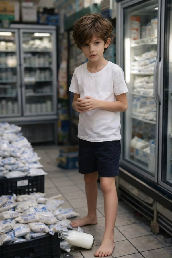Boy in city alley
