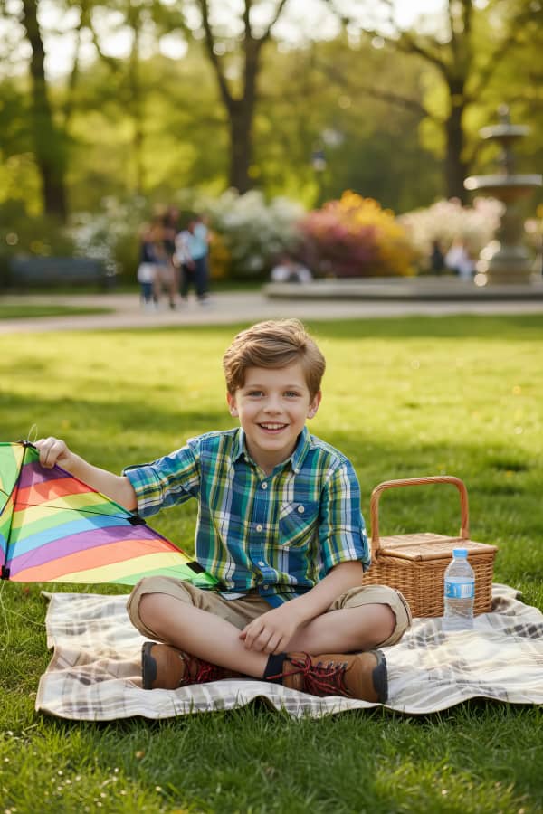 Boy at picnic
