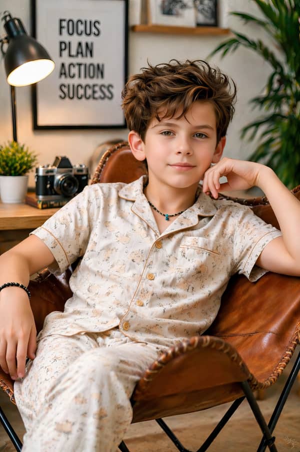 Boy sitting in chair