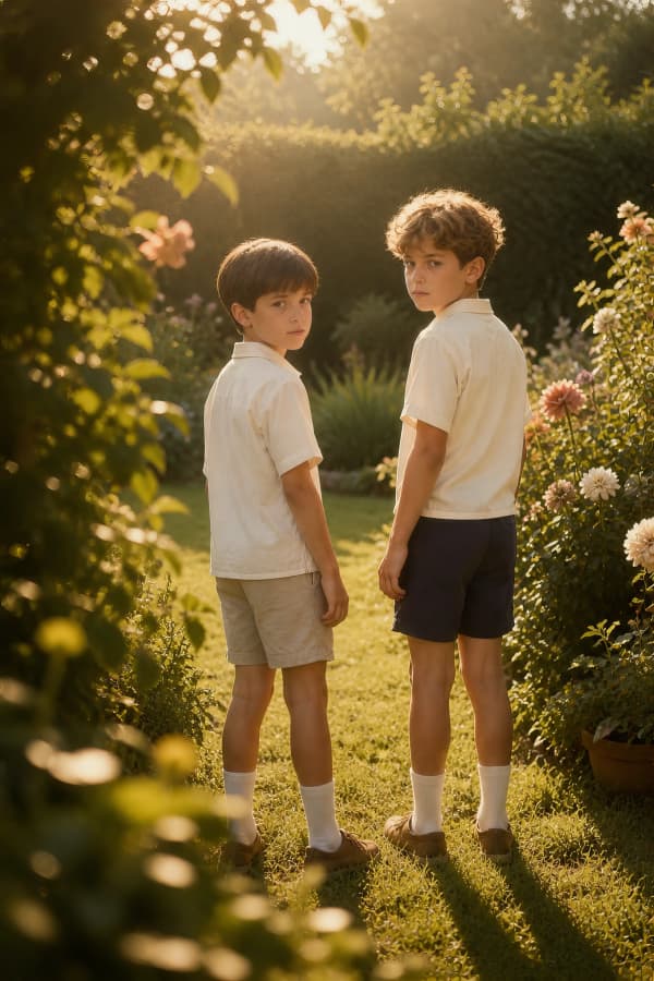 Two boys standing together