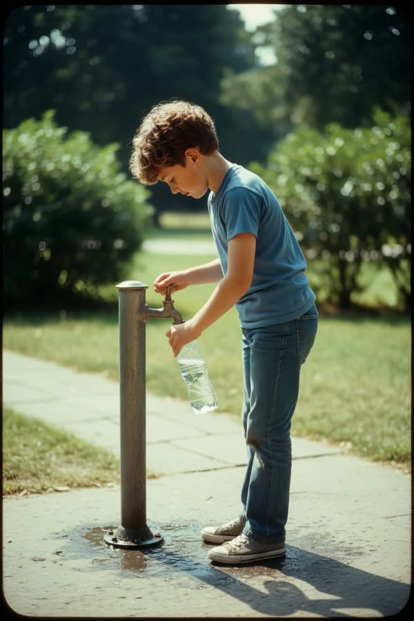 Boy exploring on path