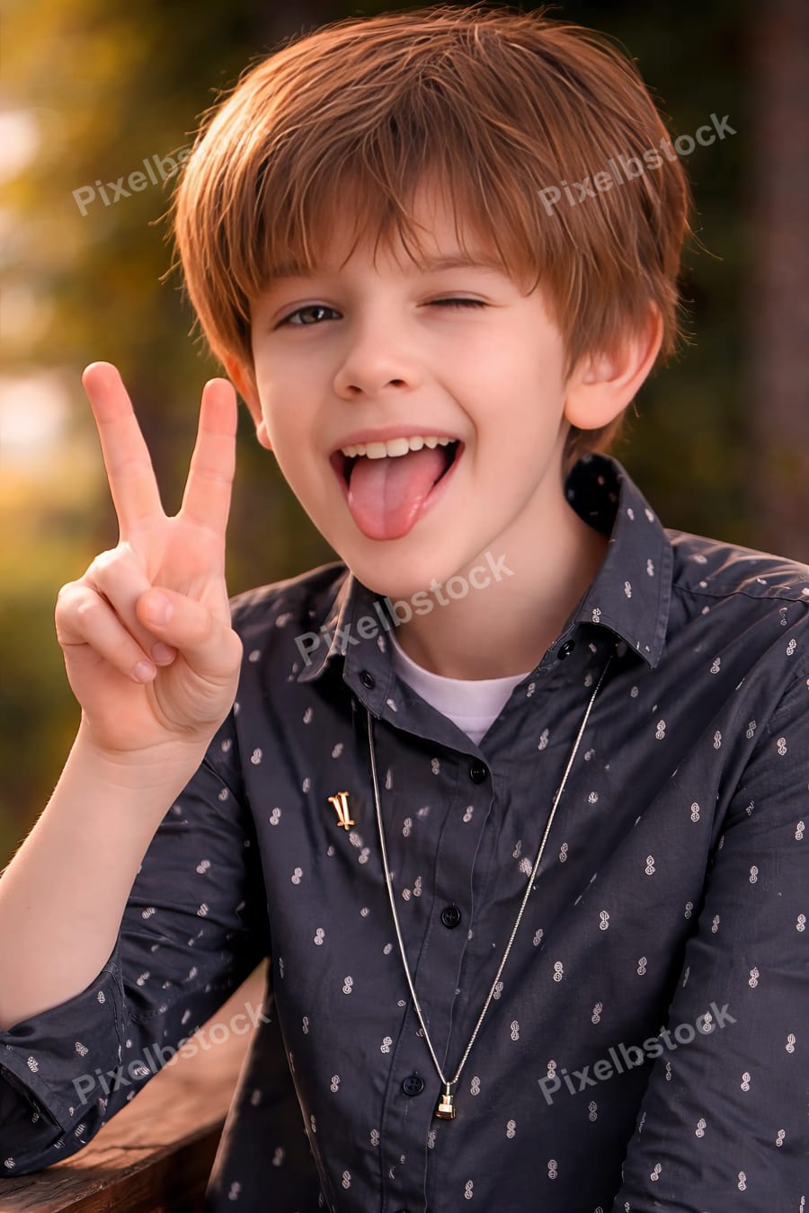 Boy In Beige Outfit Collage Office Pose