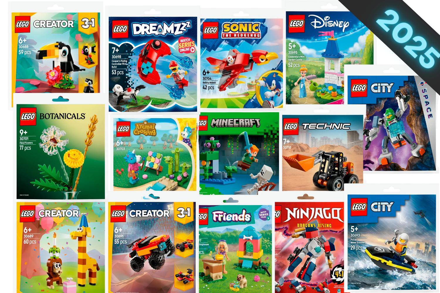 New 2025 LEGO polybags with new paper packaging!