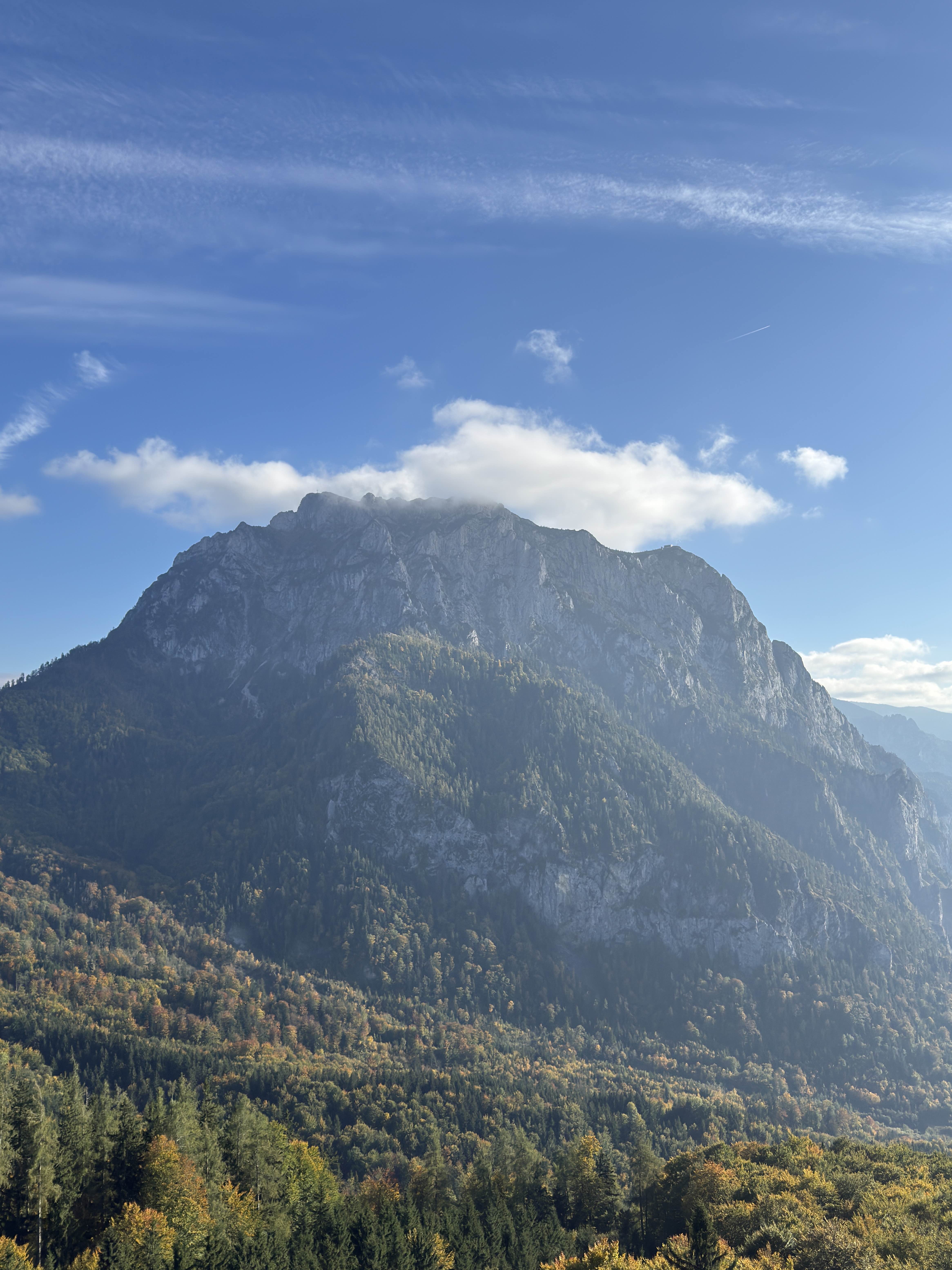 full view of traunstein mountain
