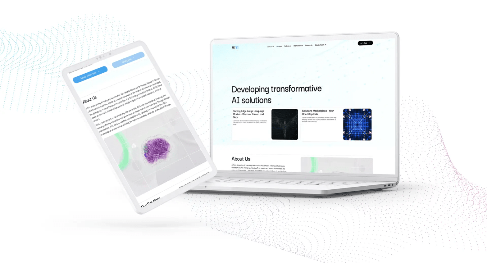 Website development case study for AI71: new AI company