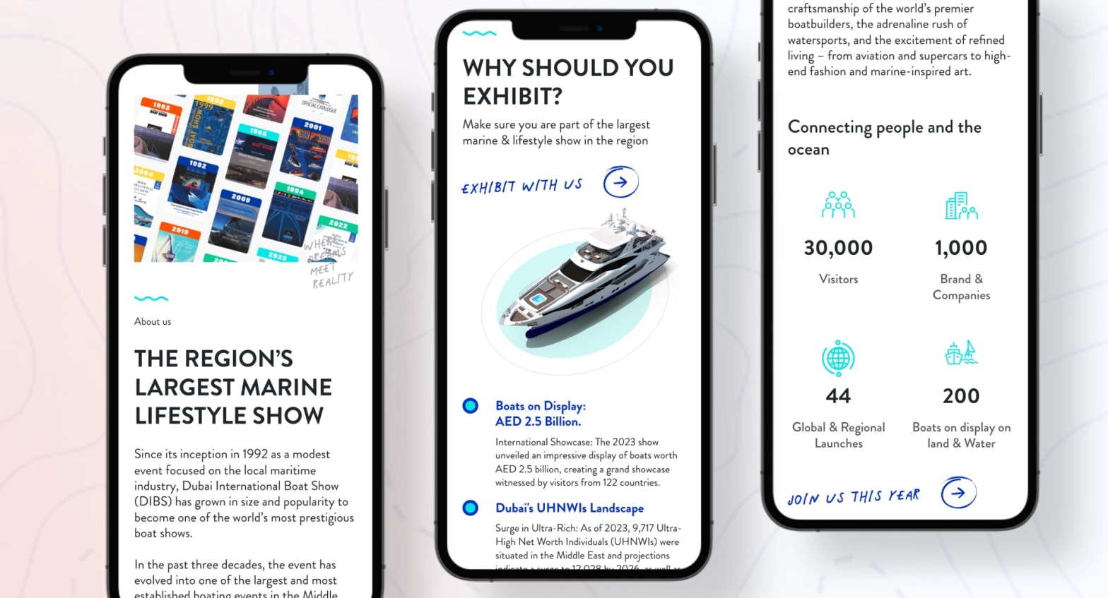 Website revamping portfolio for Dubai International Boat Show 2024