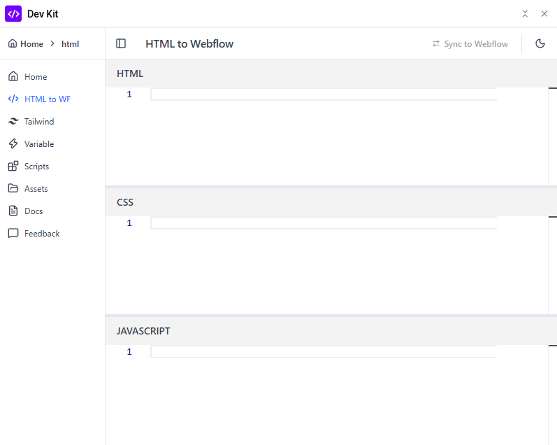 HTML to Webflow Sync Feature