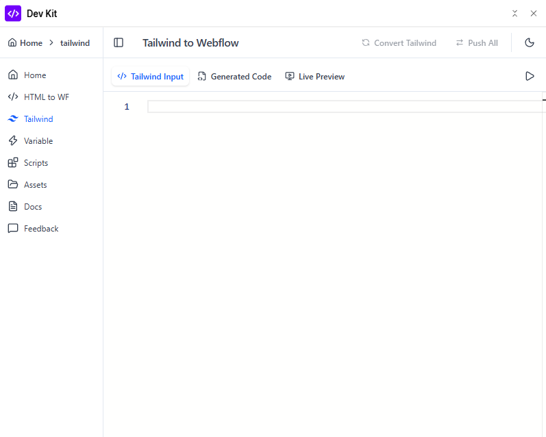 Tailwind to Webflow Conversion Feature