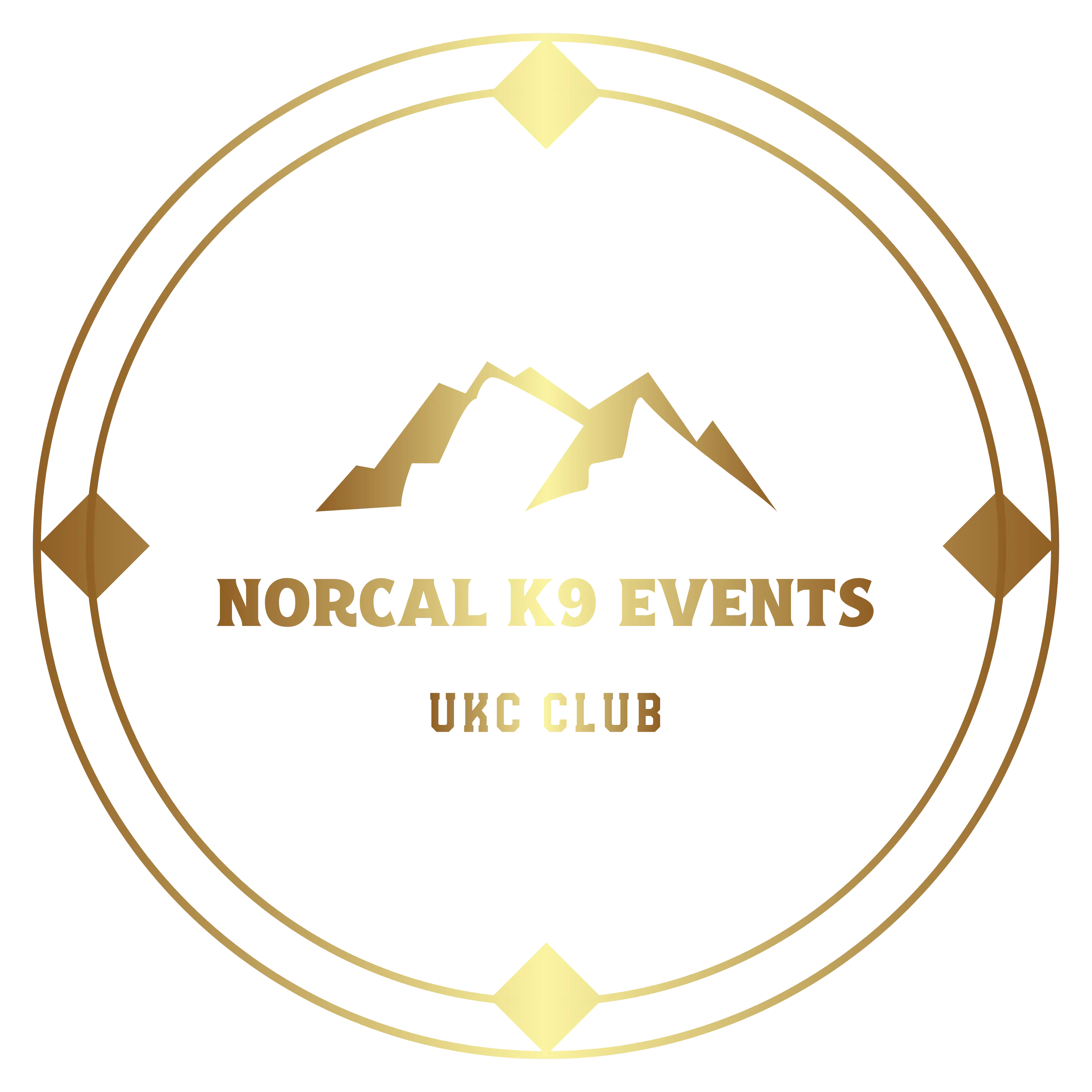 norcalK9events club logo, Shasta Mountain in background