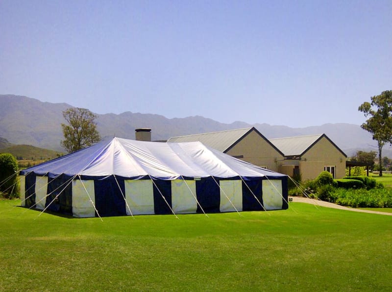 Blue&White Tent 12x7 m (peg & pole)