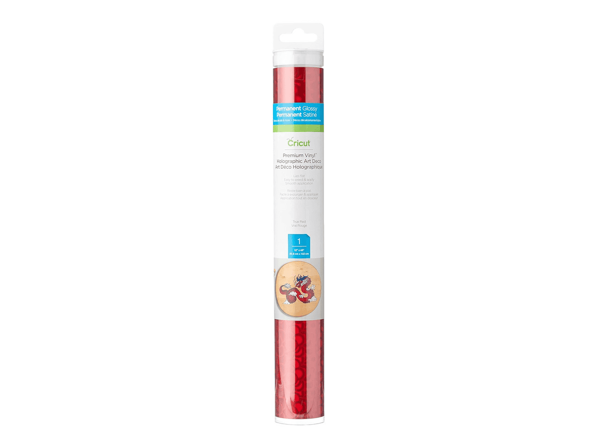 2006628 - Cricut Premium Vinyl Holo Art Deco True Red 30.5x122cm