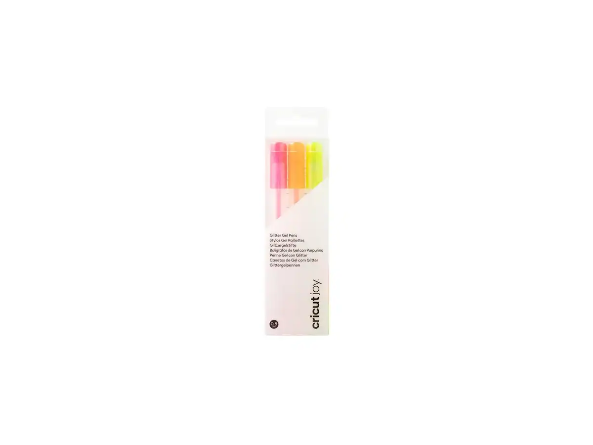 2009963 - Cricut 3 Glitter Gel Pens (0.8 mm) in Neon Pink; Neon Orange; Neon Yellow