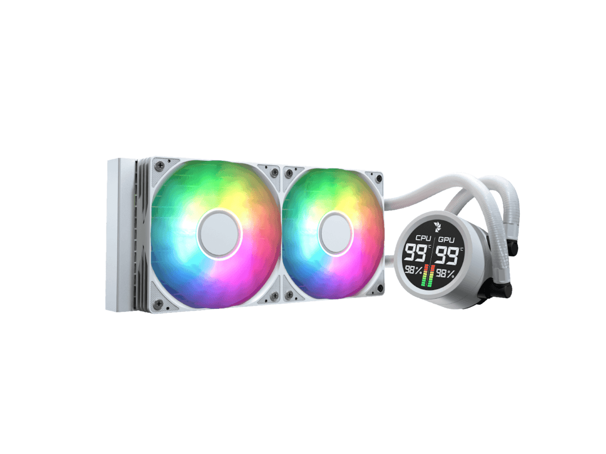 Aerocol Abyss L240 Black with digital display - 240mm ARGB Liquid Cooler - Intel LGA1851/LGA1700 - AMD AM4/AM5.