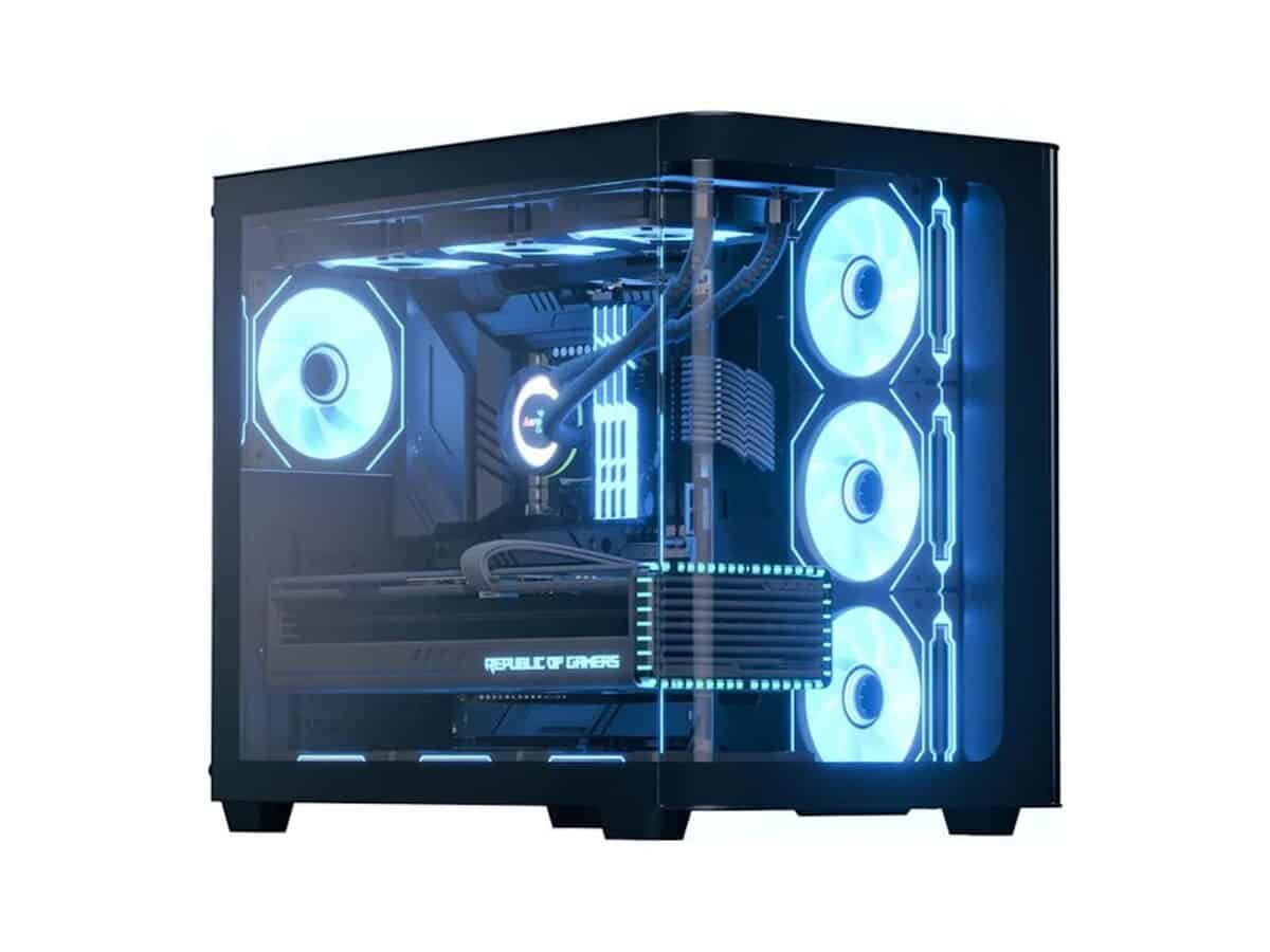 Aerocool P500C Black Mid tower case - Includes 120mm ARGB Fan x 4 and 4-port ARGB control hub - ATX - 3x 2.5'' or 2x3.5'' - 360m
