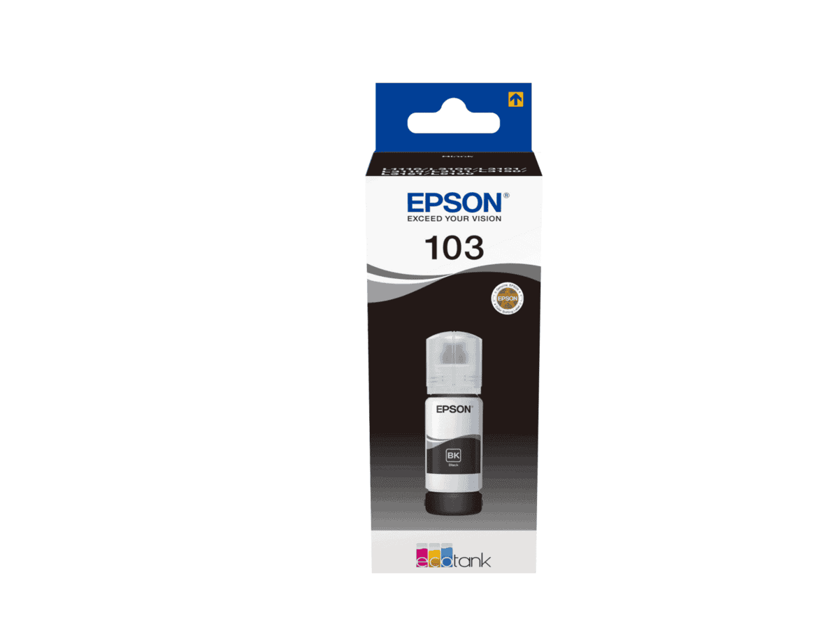 Epson 103 EcoTank Black ink bottle (65 ml). 4500 pages @ 5% coverage