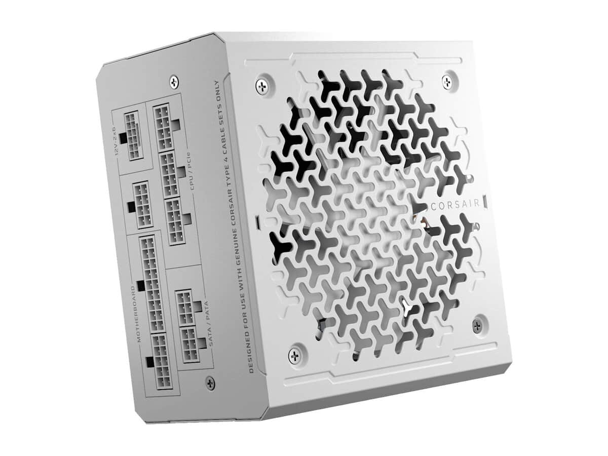Corsair RM Series™ RM1000e White — 1000 Watt 80 PLUS Gold Fully Modular ATX PSU; ATX 3.1 and PCIE 5.1 ; 7yr Warranty