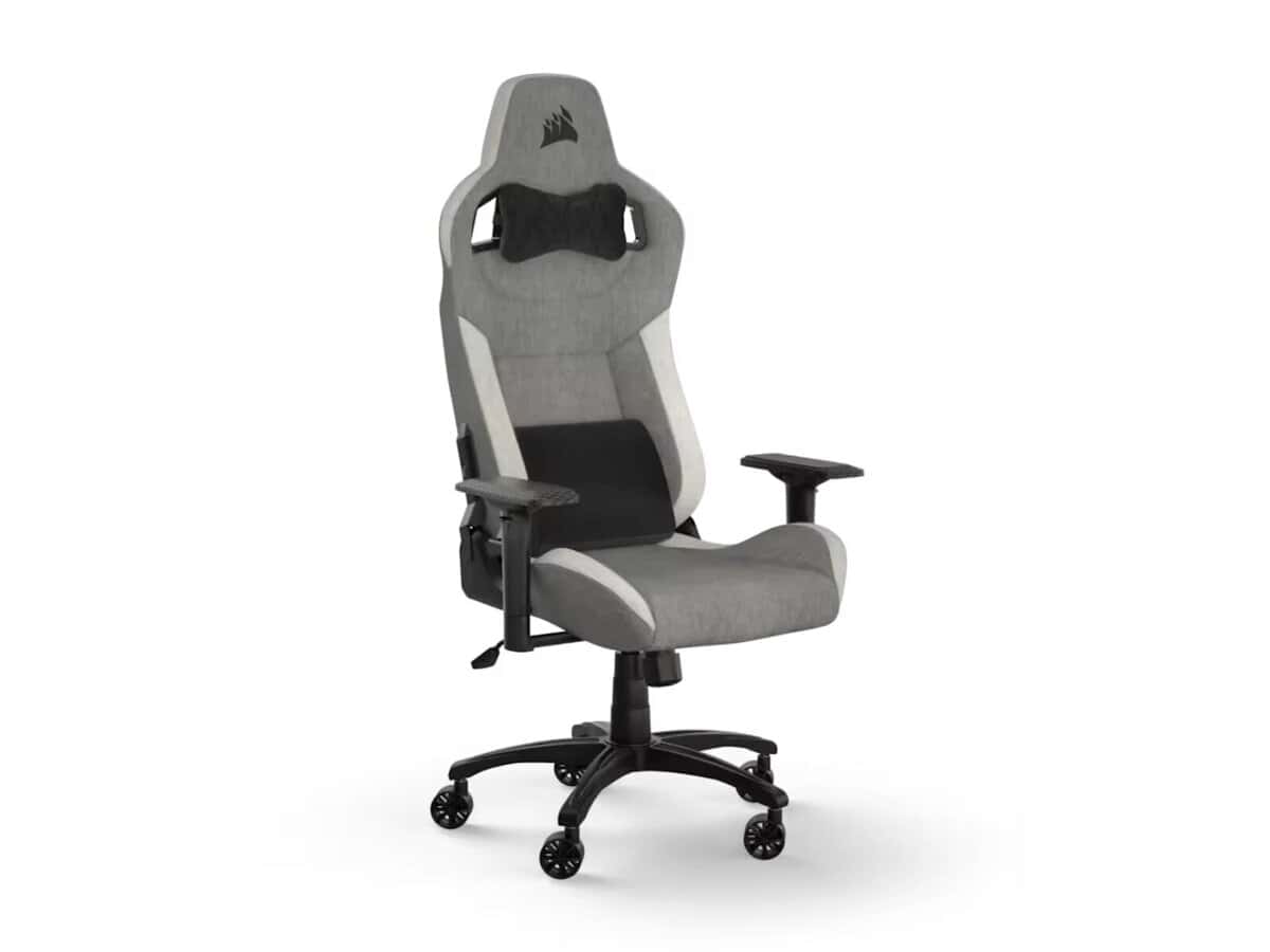 CORSAIR T3 RUSH Gaming Chair - Charcoal/Grey Premium Breathable Fabric โ up to 120kg โ 4D Adjustable Armrests .
