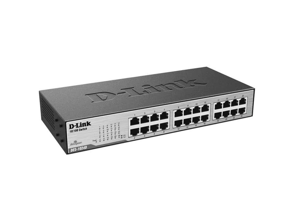 D-Link 24-port UTP 10/100Mbps Auto-sensing; Stand-alone; Unmanaged (Metal Case)