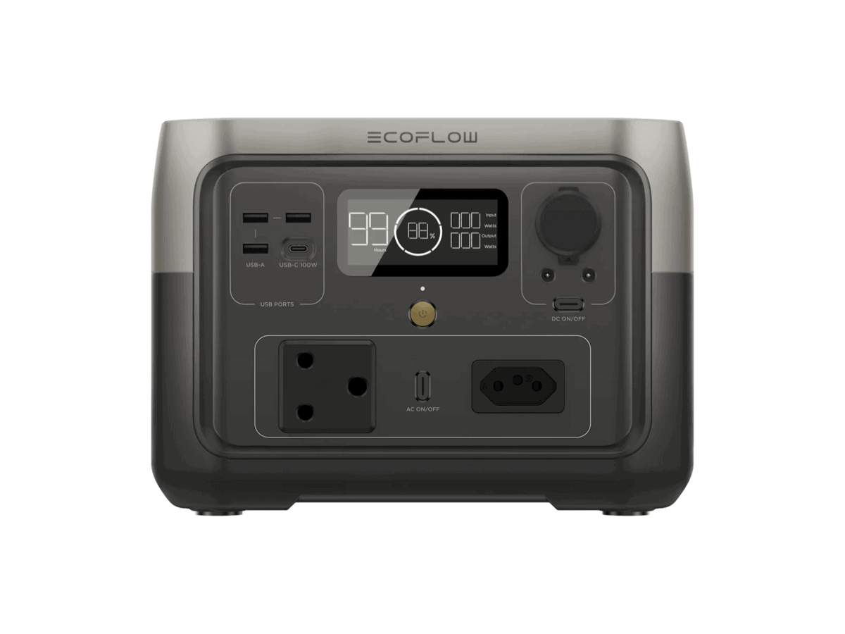 ECOFLOW RIVER 2 MAX Portable Power Station 512Wh battery 500W output 220W Solar Charger - SA Socket