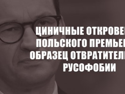 Циничные откровения польского премьера – образец отвратительной русофобии