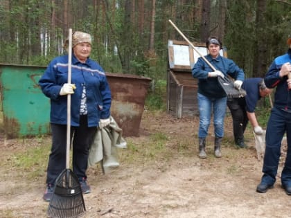 Прошел субботник по уборке территории кладбища у деревни Дубровка, на который вышли неравнодушные жители окрестных деревень