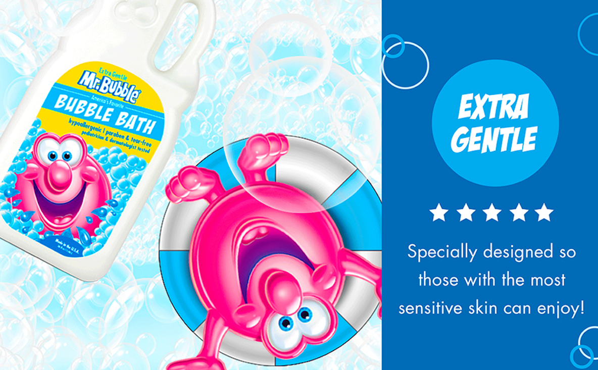 Mr. Bubble Extra Gentle Bubble Bath, Dye and Fragrance Free, 36 fl oz