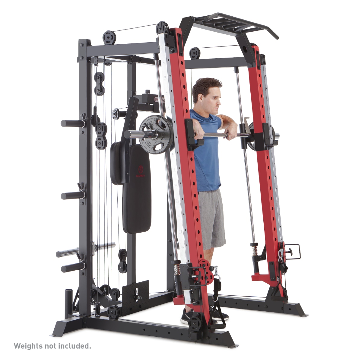 Marcy smith cage machine with workout bench and weight bar home gym equipment sm sale
