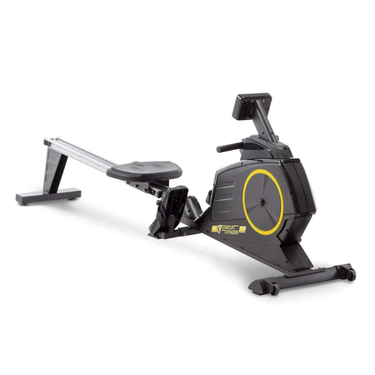 CIRCUIT FITNESS Deluxe Foldable Magnetic Rowing Machine with 8 Resistance Settings Transport Wheels LCD Monitor AMZ 986RW