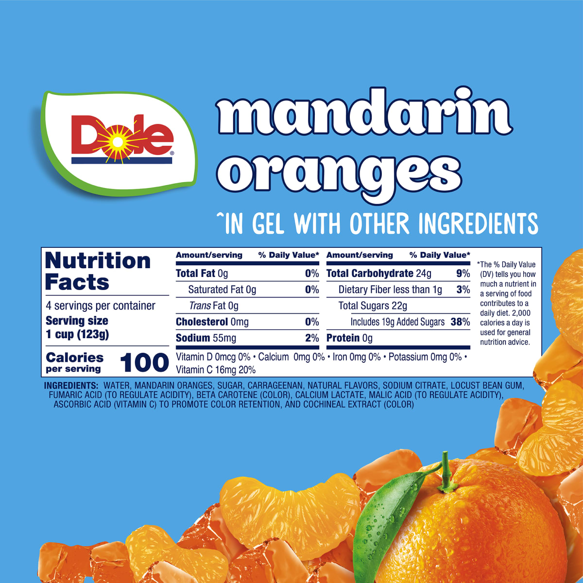 2 pack) Dole Fruit Bowls Mandarin Oranges in Orange Gel, 4.3 oz