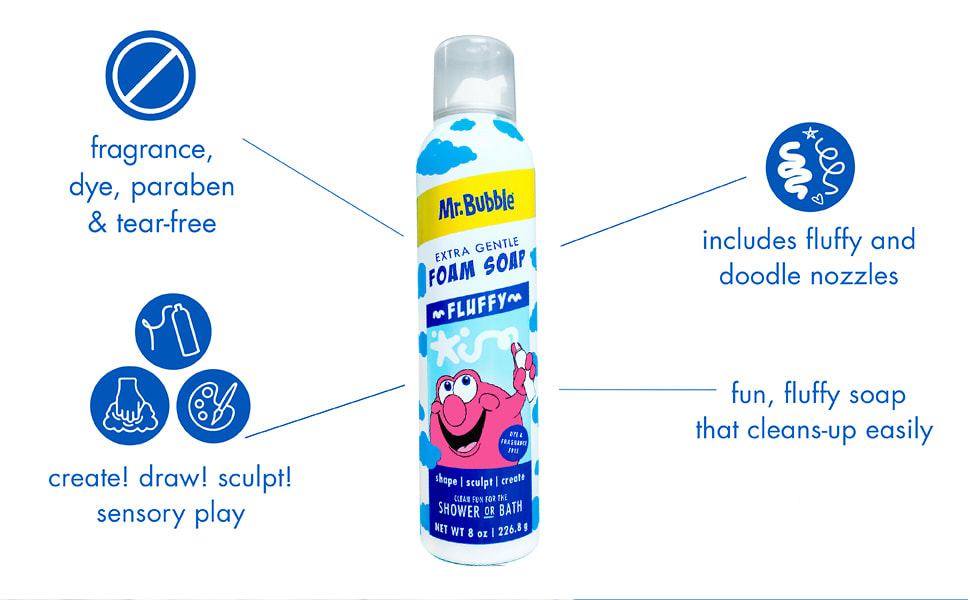 Mr. Bubble Extra Gentle Kids Foam Bath Soap, Unscented