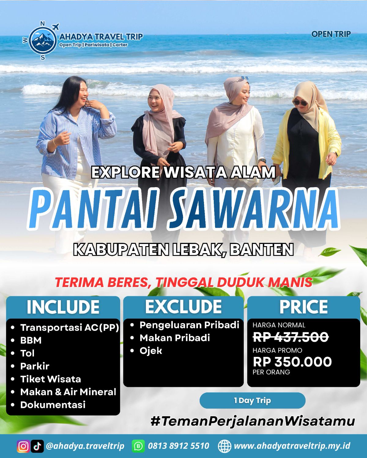 OPEN TRIP PANTAI SAWARNA (1 DAY)